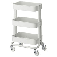 RÅSKOG trolley, white, 28x38x61 cm