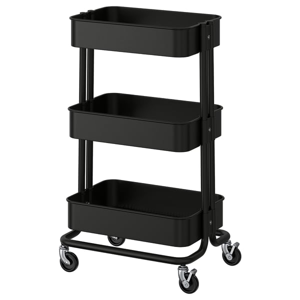RÅSKOG trolley, black, 35x45x77 cm