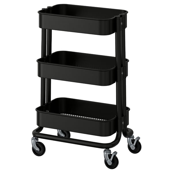 RÅSKOG trolley, black, 28x38x61 cm