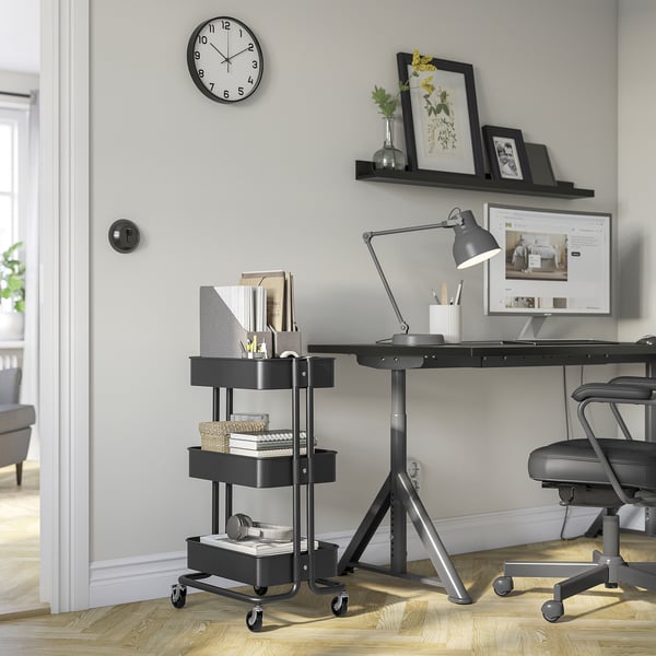 RÅSKOG trolley, black, 35x45x77 cm