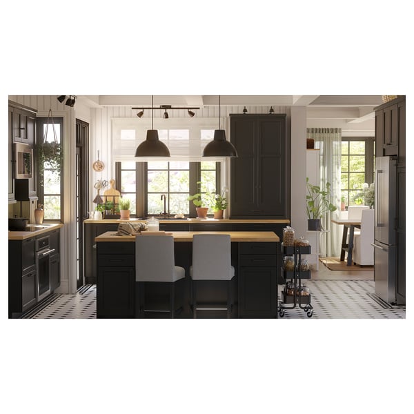 RÅSKOG trolley, black, 35x45x77 cm