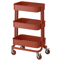 RÅSKOG trolley, red-brown, 28x38x61 cm