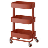 RÅSKOG trolley, red-brown, 35x45x77 cm