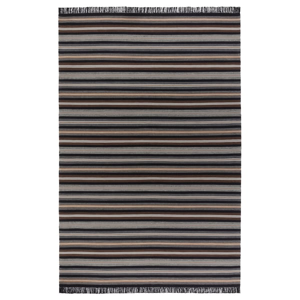 RÅVAROR rug, flatwoven, handwoven black/brown grey, 170x240 cm
