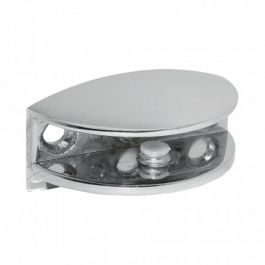 PAIR OF METAL GLASS HOLDING CLIPS D1.9xH1.8CM LOAD CAPACITY 10KG WHITE