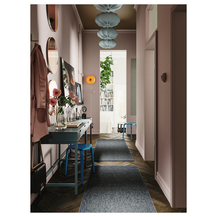 REGNSKUR / HAVSDJUP pendant lamp, turquoise/white, 52 cm