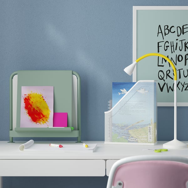 RELATERA writing-board, light grey-green, 28x33x9 cm