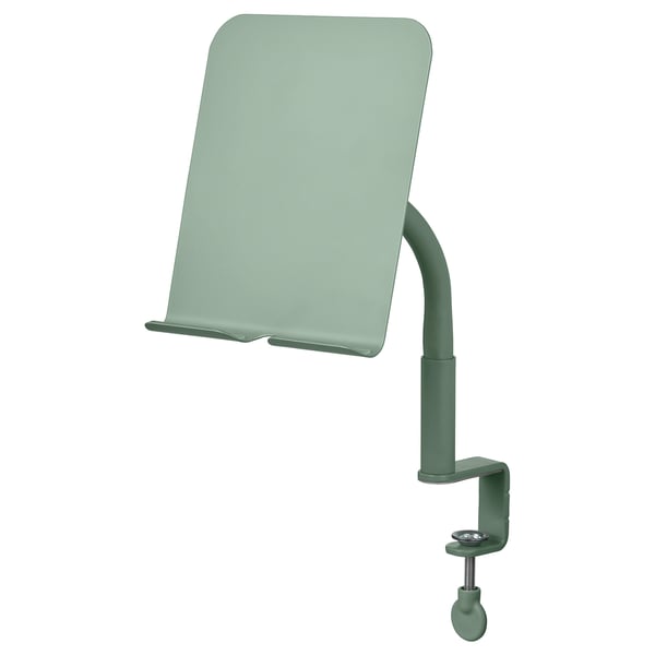 RELATERA phone/tablet holder, with clamp/light grey-green, 14x27x17 cm