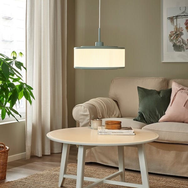 Ikea REMTÅNG - Pendant lamp, grey-green, 38 cm