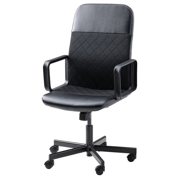 RENBERGET swivel chair, Bomstad black, 48x111x67 cm