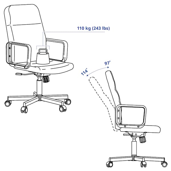 Ikea RENBERGET Swivel chair - Bomstad black ,