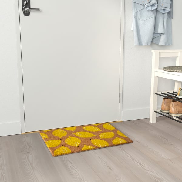 RENKAVLE door mat, lemon, 40x60 cm