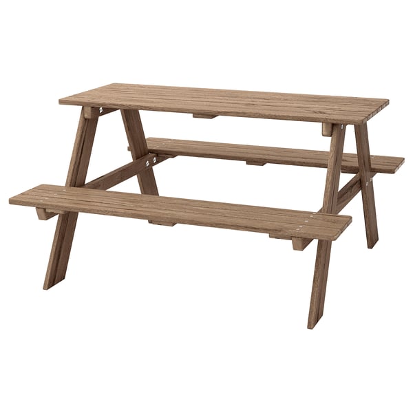 RESÖ children's picnic table, light brown stained, 92x89 cm
