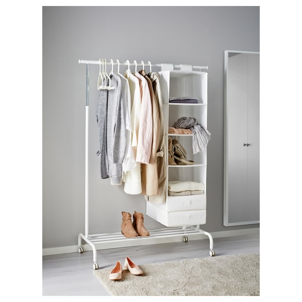 RIGGA clothes rack, white, 111x175x51 cm