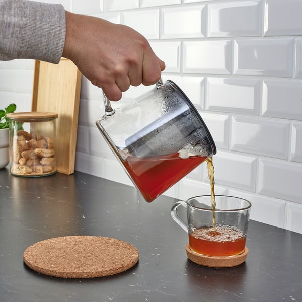 RIKLIG teapot, glass, 1.5 l