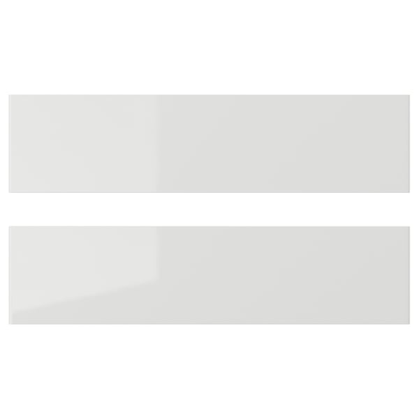 RINGHULT drawer front, high-gloss light grey, 40x10 cm, 2 pack