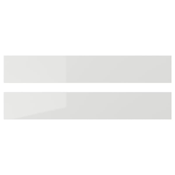 RINGHULT drawer front, high-gloss light grey, 60x10 cm, 2 pack
