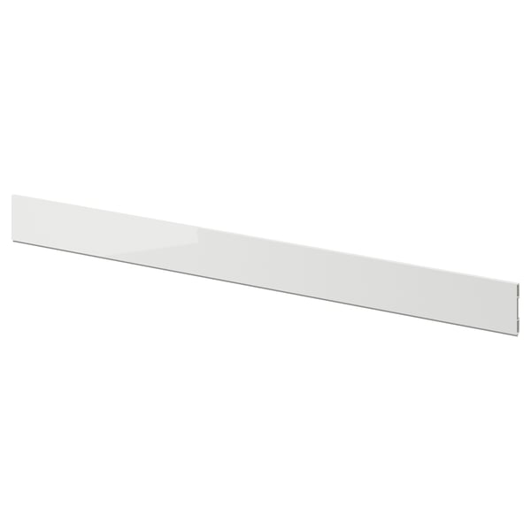 RINGHULT plinth, high-gloss light grey, 220x8 cm