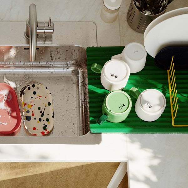 RINNIG plate holder, yellow, 28x9 cm