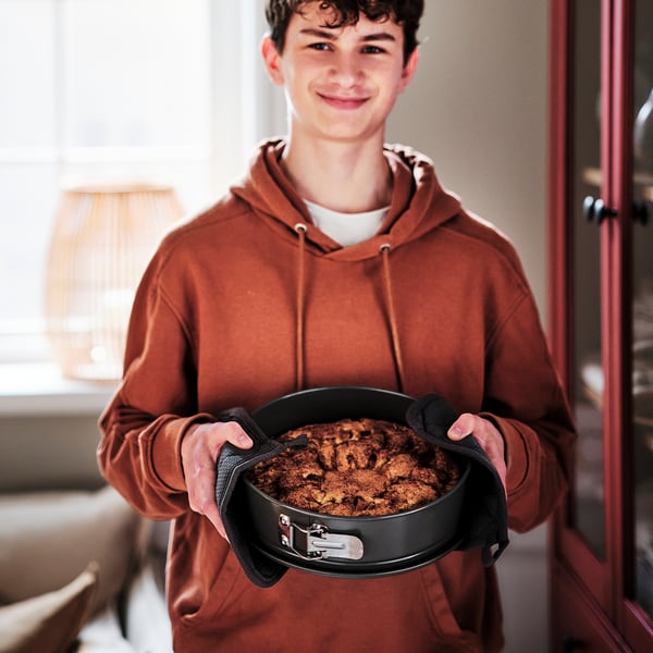 RINNIG pot holder, grey, 21x21 cm, 2 pack