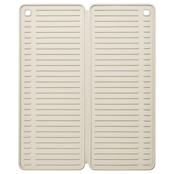 RINNIG dish drying mat, beige, 51x42 cm