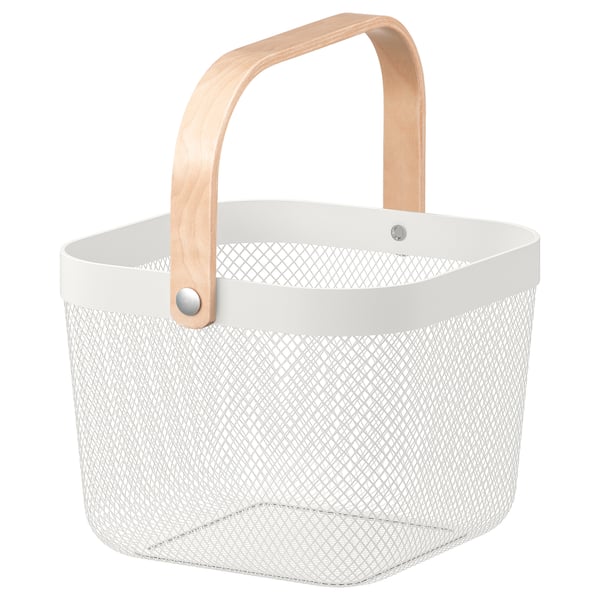 RISATORP basket, white, 25x26x18 cm