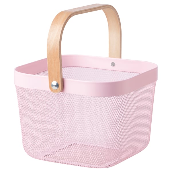 RISATORP basket, pink, 25x26x18 cm