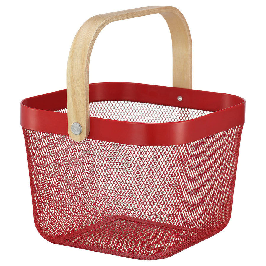 RISATORP basket, bright red, 25x26x18 cm