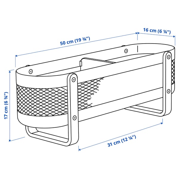 RISATORP desk organiser, white, 50x16x17 cm