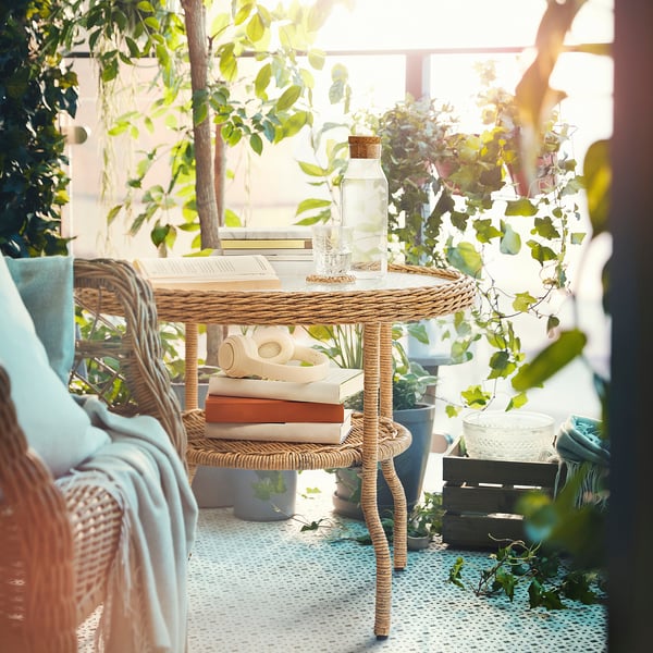 RISHOLMEN coffee table, outdoor, brown, 74 cm