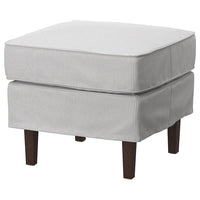 ROCKSJÖN footstool, Klovsta grey/white, 53x53 cm