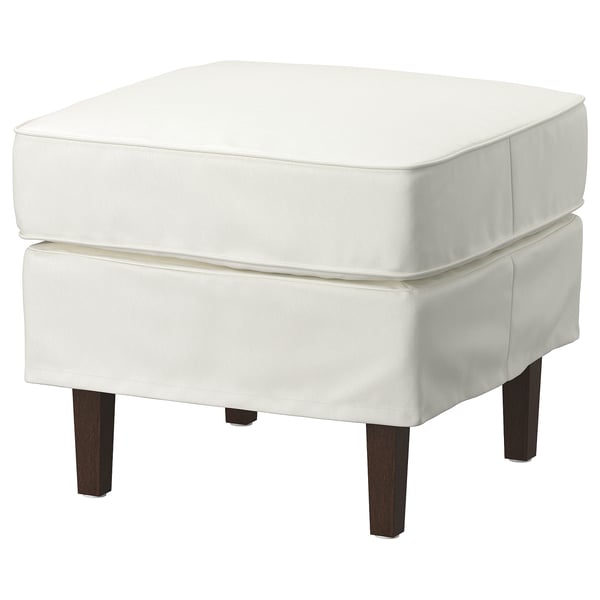 ROCKSJÖN armchair with footstool, Blekinge white