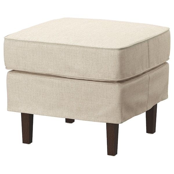 Ikea ROCKSJÖN - Armchair with footstool, Kilanda light beige