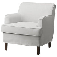ROCKSJÖN armchair, Klovsta grey/white, 76x80x78 cm