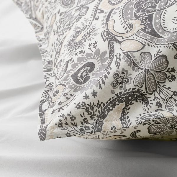 Ikea RODGERSIA - Pillowcase, grey/white, 50x80 cm