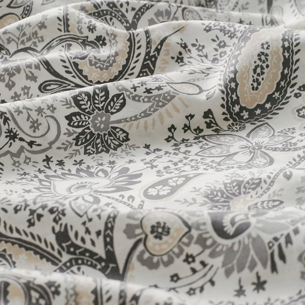 RODGERSIA pillowcase, grey/white, 50x80 cm