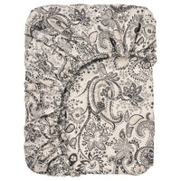RODGERSIA fitted sheet, grey/white, 160x200 cm