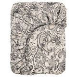 RODGERSIA fitted sheet, grey/white, 180x200 cm