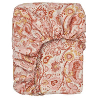 RODGERSIA fitted sheet, pink/white, 90x200 cm