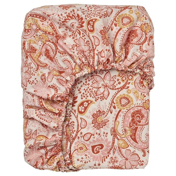 Ikea RODGERSIA - Sheet with corners, pink/white,160x200 cm