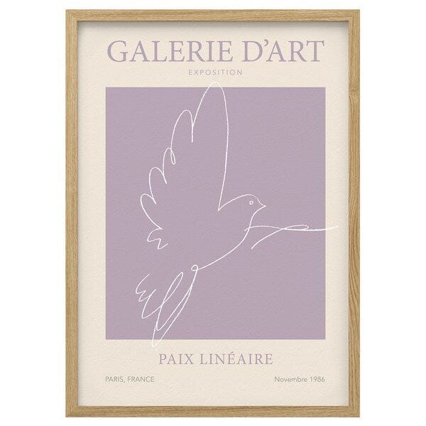 Ikea RÖDALM - Frame with poster, Paix Lineaire, 50x70 cm