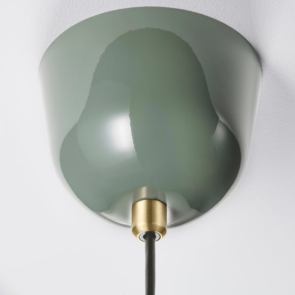 RÖDFLIK pendant lamp, grey-green, 28 cm