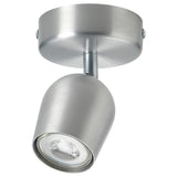 RÖKFRI ceiling spotlight with 1 spot, aluminium-colour, 9.5 cm