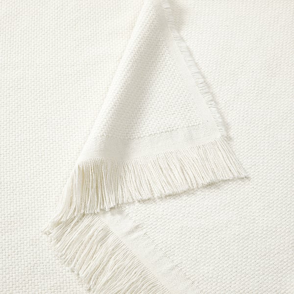 RÖNNBÄRSMAL throw, light beige, 130x170 cm