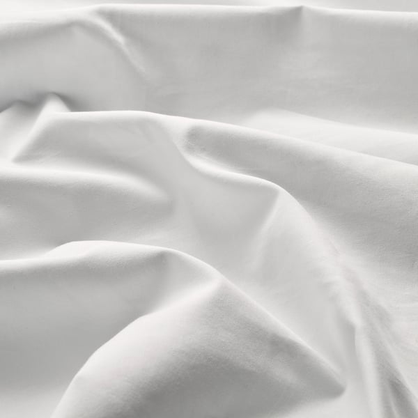 RÖNNVECKMAL fitted sheet, white, 160x200 cm