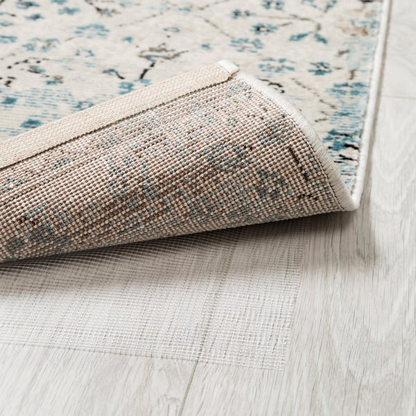 ROMDRUP rug, low pile, off-white antique look/floral patterned, 160x230 cm