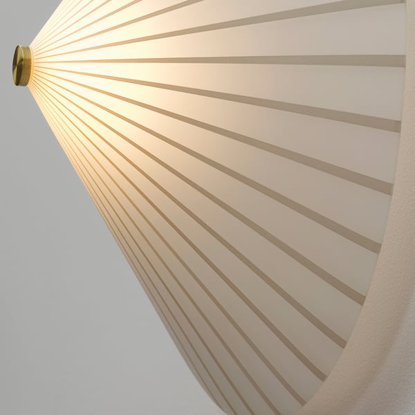 RORKULT wall lamp, wired-in installation, stripe pattern/white glass, 35 cm