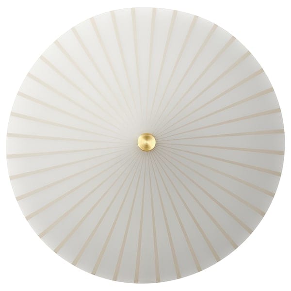 Ikea RORKULT - Wall lamp, wired-in installation, stripe pattern/white glass, 35 cm