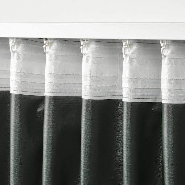 Ikea ROSENMANDEL - Blackout curtain, 2 sheets, dark green, 135x300 cm