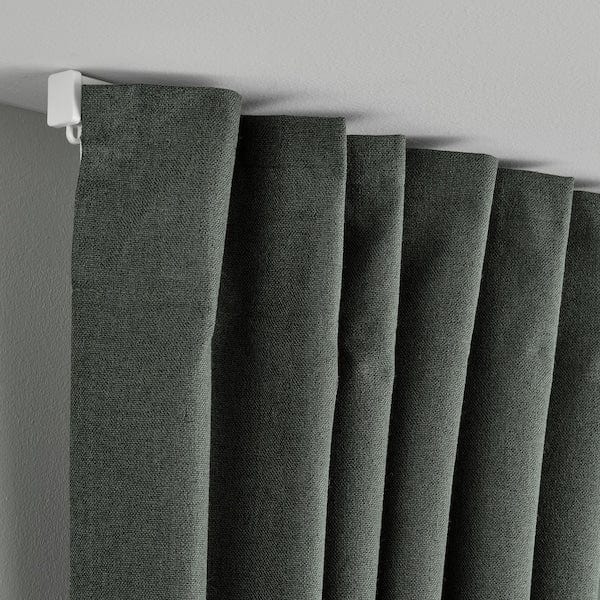Ikea ROSENMANDEL - Blackout curtain, 2 sheets, dark green, 135x300 cm